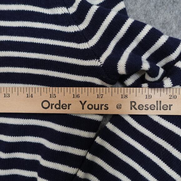 Ralph Lauren Sweater Womens Small Petite Navy White Striped Nautical Cowl Neck - Picture 7 of 9